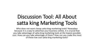 Discussion Tool All About satta king Marketing Tools