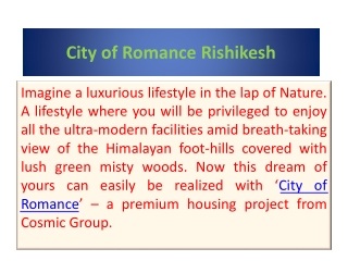 City Of Romance Rishikesh Call @ 8010273030