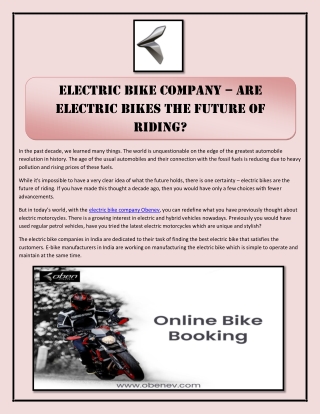 Electric Bike Company – Are Electric Bikes The Future Of Riding?