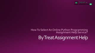 How To Select An Online Python Programming Assignment Help Service