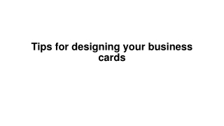 Tips for designing your business cards