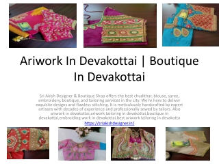 Ariwork In Devakottai