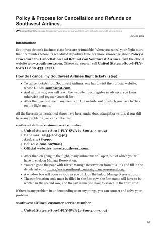 Southwest Airlines flight ticket cancellation policy