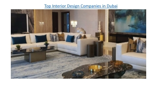 Top Interior Design Companies in Dubai