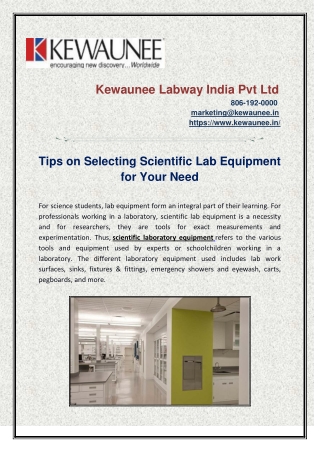 Tips on Selecting Scientific Lab Equipment for Your Need