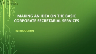 Making an Idea on the Basic Corporate Secretarial