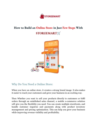 How to Build an Online Store in Just Few Steps With STOREEMART