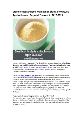 Global Yeast Nutrients Market Research Report 2022-2029