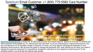 Spectrum Email Customer  1(800) 775-5582 Care Number