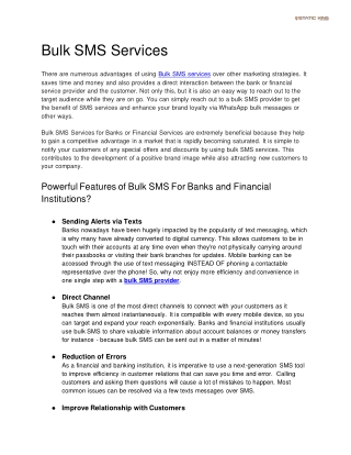Bulk SMS Services