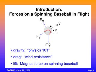 Introduction: Forces on a Spinning Baseball in Flight