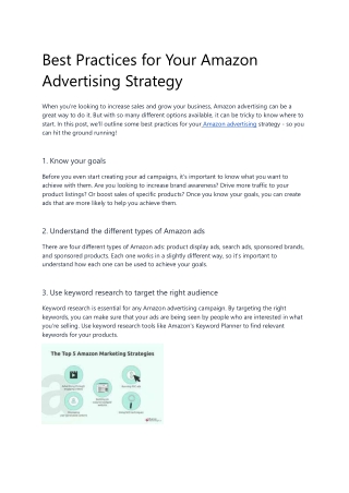 Best Practices for Your Amazon Advertising Strategy