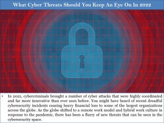 What Cyber Threats Should You Keep An Eye On In 2022