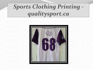 Sports Clothing Printing - qualitysport.ca