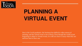 PLANNING A VIRTUAL EVENT