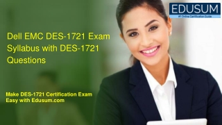 [UPDATED] Dell EMC DES-1721 Exam Syllabus with DES-1721 Questions PDF