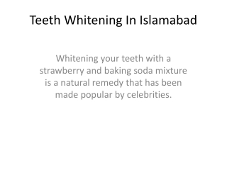Teeth Whitening In Islamabad
