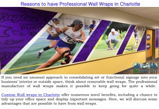 Reasons to have Professional Wall Wraps in Charlotte