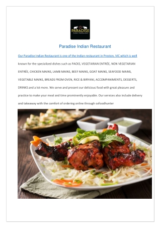 Paradise Indian Restaurant