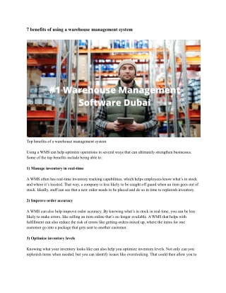 #1 Warehouse Management Software Dubai