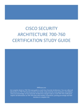 Cisco Security Architecture 700-760 Certification Study Guide PDF