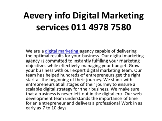 Aevery info Digital Marketing services