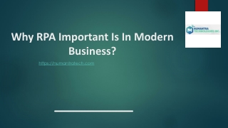 Why RPA Important Is In Modern Business?