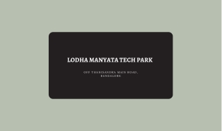 Lodha Manyata Tech Park Bangalore PDF
