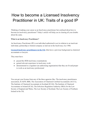 How to become a Licensed Insolvency Practitioner in UK_ Traits of a good IP