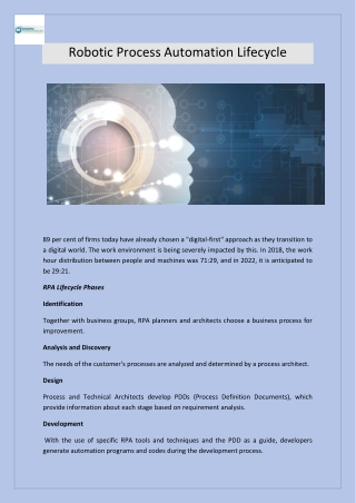 Robotic Process Automation Lifecycle