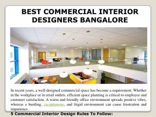 Best commercial interior designers bangalore