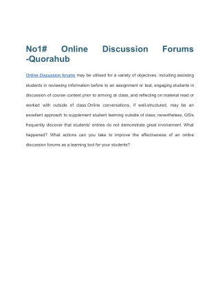 No1 # Online Discussion Forums -Quorahub