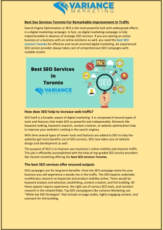 Best Seo Services Toronto For Remarkable Improvement In Traffic