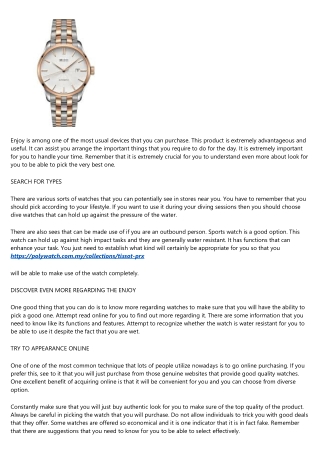 Overview on Exactly How to Purchase a Watch