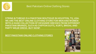 Best Pakistani Online Clothing Stores  String & Thread