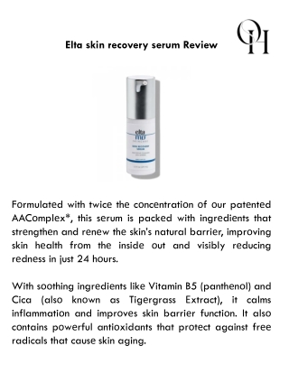 Elta skin recovery serum Review