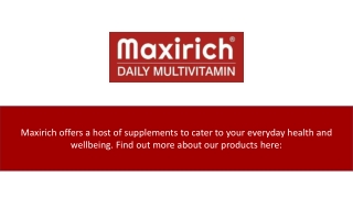 Get Maxirich Best Multivitamins Tablets Online