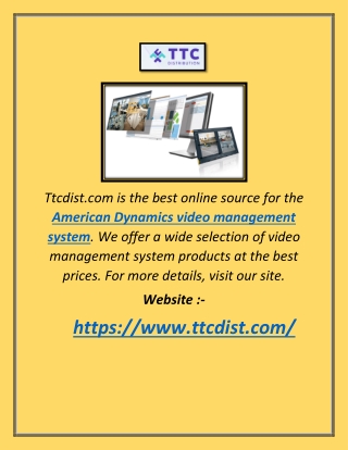 American Dynamics Video Management System | Ttcdist.com