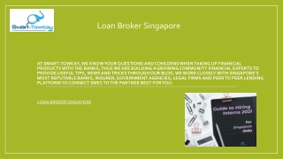 Loan Broker Singapore  Smart-towkay.com