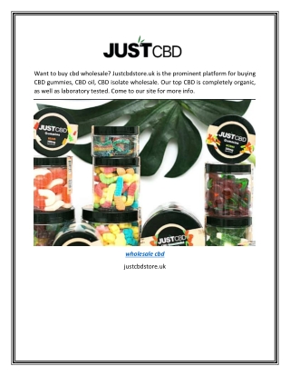 Wholesale Cbd | Justcbdstore.uk