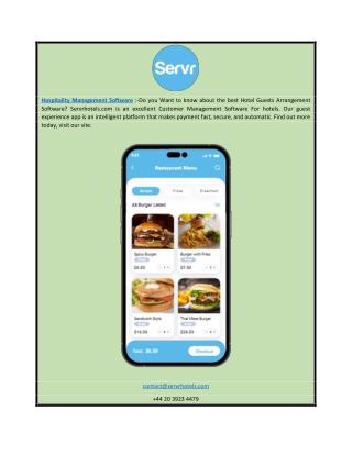 Hospitality Management Software |Servrhotels.com