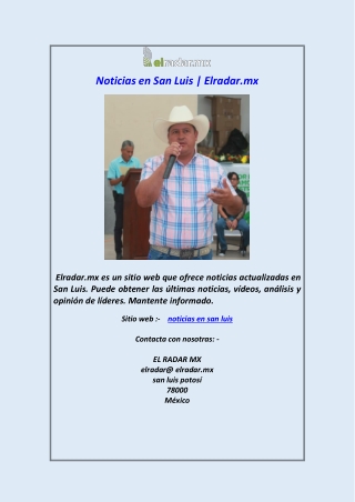 Noticias en San Luis  Elradar.mx