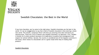 Swedish Chocolates