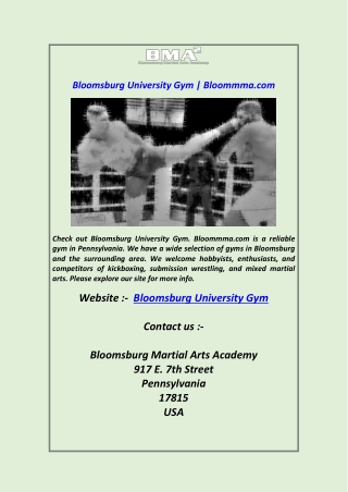 Bloomsburg University Gym  Bloommma.com