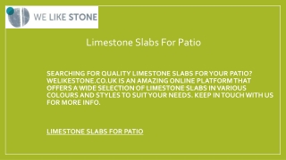 Limestone Slabs For Patio Welikestone.co.uk