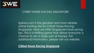 Citibet Horse Racing Singapore  Sg3we.com