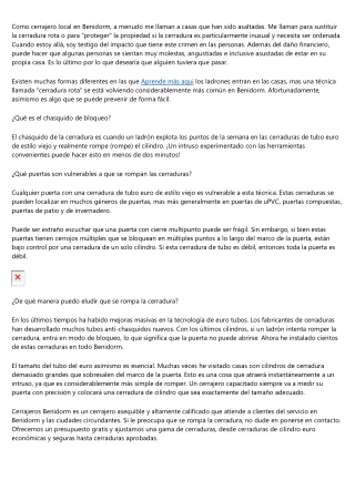 Consejos y trucos de cerrajeria 24h de Cerrajeros Benidorm