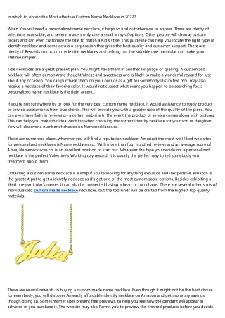 What Will create your own name necklace Be Like in 100 Years?