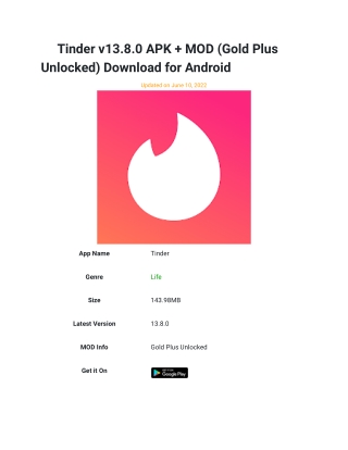 Download the Tinder Gold pro For Free