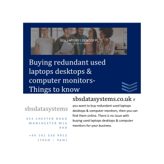 Buying redundant used laptops desktops & computer monitors- Things to know